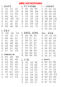 人教版二年级下册生字组词