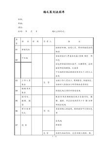 02XX品牌婚礼顾问中心婚礼策划流程单