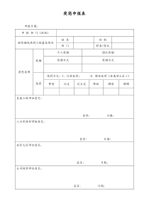 [生物科技]营销人员奖惩申报表