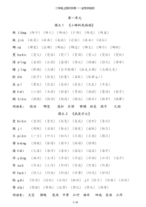 二年级上册识字表——会写字组词