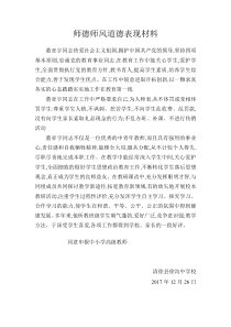 师德师风道德表现材料