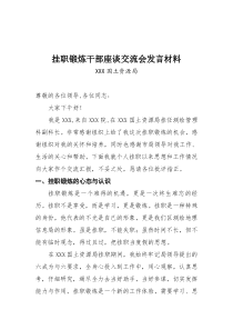 挂职锻炼干部座谈交流会发言材料