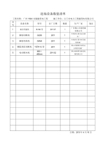 进场材料数量清单