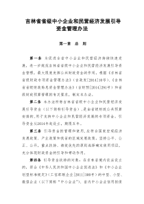 吉林省省级中小企业和民营经济发展引导资金管理办法