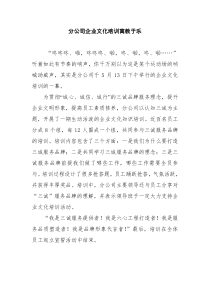 分公司企业文化培训寓教于乐