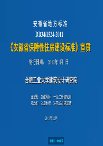 安徽省保障性住房建设标准讲解-唐望松