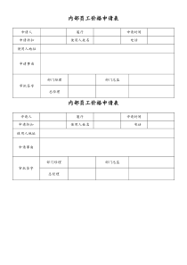 XX家居卖场内部员工价格申请表