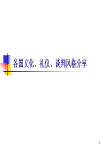 各国文化特质、礼仪与谈判风格