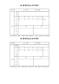 XX汽车4S店营销系统公出单