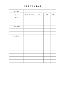 [实例]25XX公司月度生产计划审批表