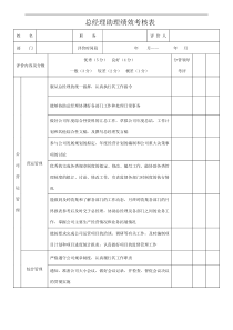 总经理助理绩效考核表