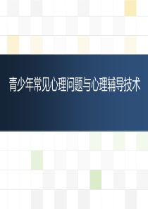 青少年常见心理问题与心理辅导技术