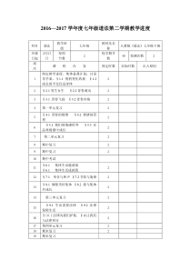 七年级道法下册教学进度-Microsoft-Word-文档