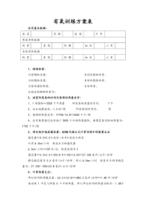 [健身俱乐部]会员有氧训练方案表