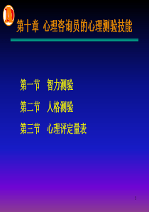 心理咨询员的心理测验技能