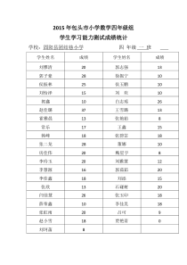 四年级数学能力测试