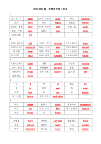 英语北京版四年级上册单词汇总