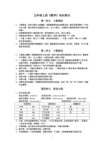 五年级上册数学知识要点