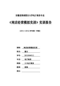 《网店经营模拟实训》实训报告