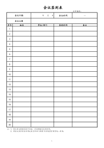 [项目管理]09项目编号项目名称会议签到表