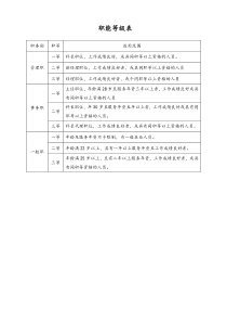 通用职能等级表