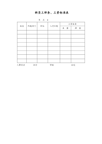 通用新员工职务工资标准表