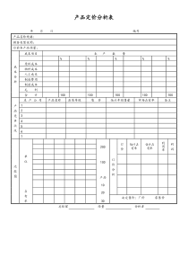 [工厂]产品定价分析表