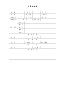 [工厂]工资调整表