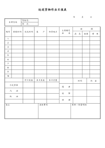 [工厂]运送货物作业日报表