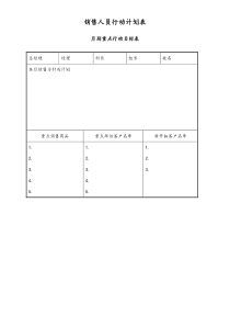 [工厂]销售人员行动计划表