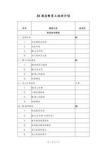 酒店新员工培训计划