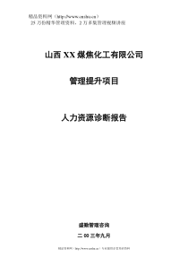 山西XX煤焦化工有限公司人力资源诊断报告（DOC31）