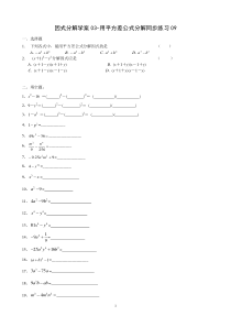 因式分解学案03-用平方差公式分解同步练习09