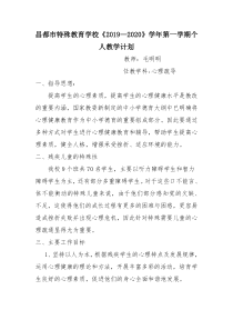 特殊教育学校心理疏导教学计划