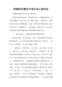 师德师风整治专项行动心得体会