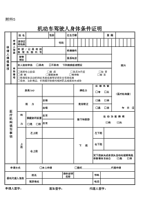 机动车驾驶人身体条件证明