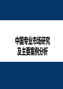 中国专业市场研究及主要案例分析