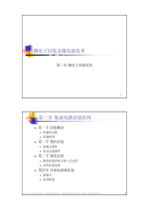 微电子封装及微连接技术第三章集成电路封装结构