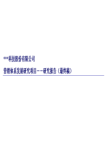 某咨询公司——营销体系建设PPT