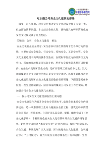 对加强公司安全文化建设的想法