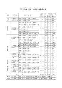 小学体育水平一学年教学计划