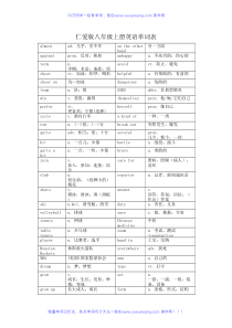 仁爱版八年级上册英语单词表