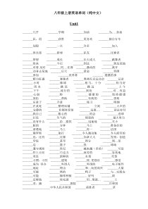 仁爱版八年级上册英语单词(供默写)