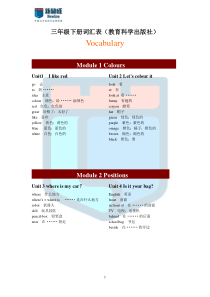 小学三年级英语下册词汇表(教育科学出版社)_doc下载