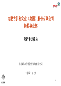 某管理咨询公司伊利营销审计报告(ppt132)