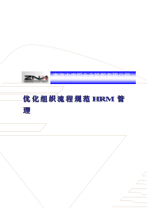 某著名咨询公司-中南轮毂-优化组织流程规范HRM管理方案
