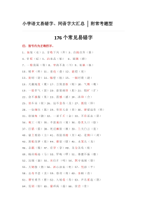 小学语文易错字、同音字大汇总