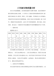 八年级生物质量分析1