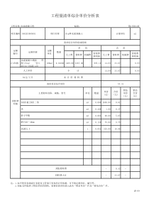 市政道路工程量清单综合单价分析表