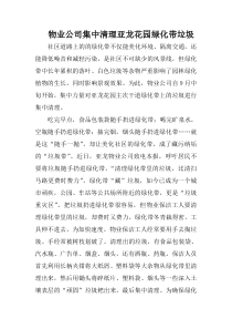 物业公司集中清理绿化带垃圾